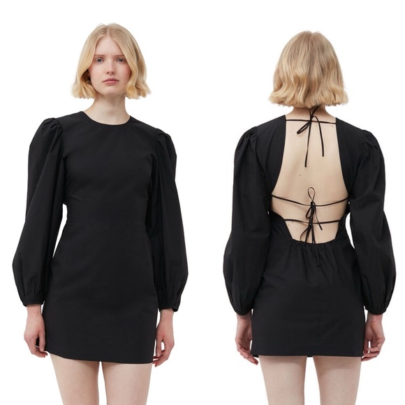 NWOT GANNI COTTON POPLIN OPEN BACK MINI DRESS
Size 4 $295 - Picture 2 of 6